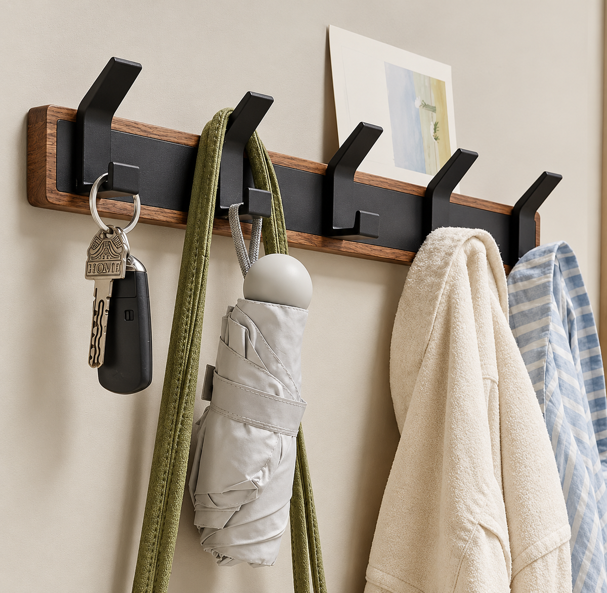 Porte-manteau mural en bois