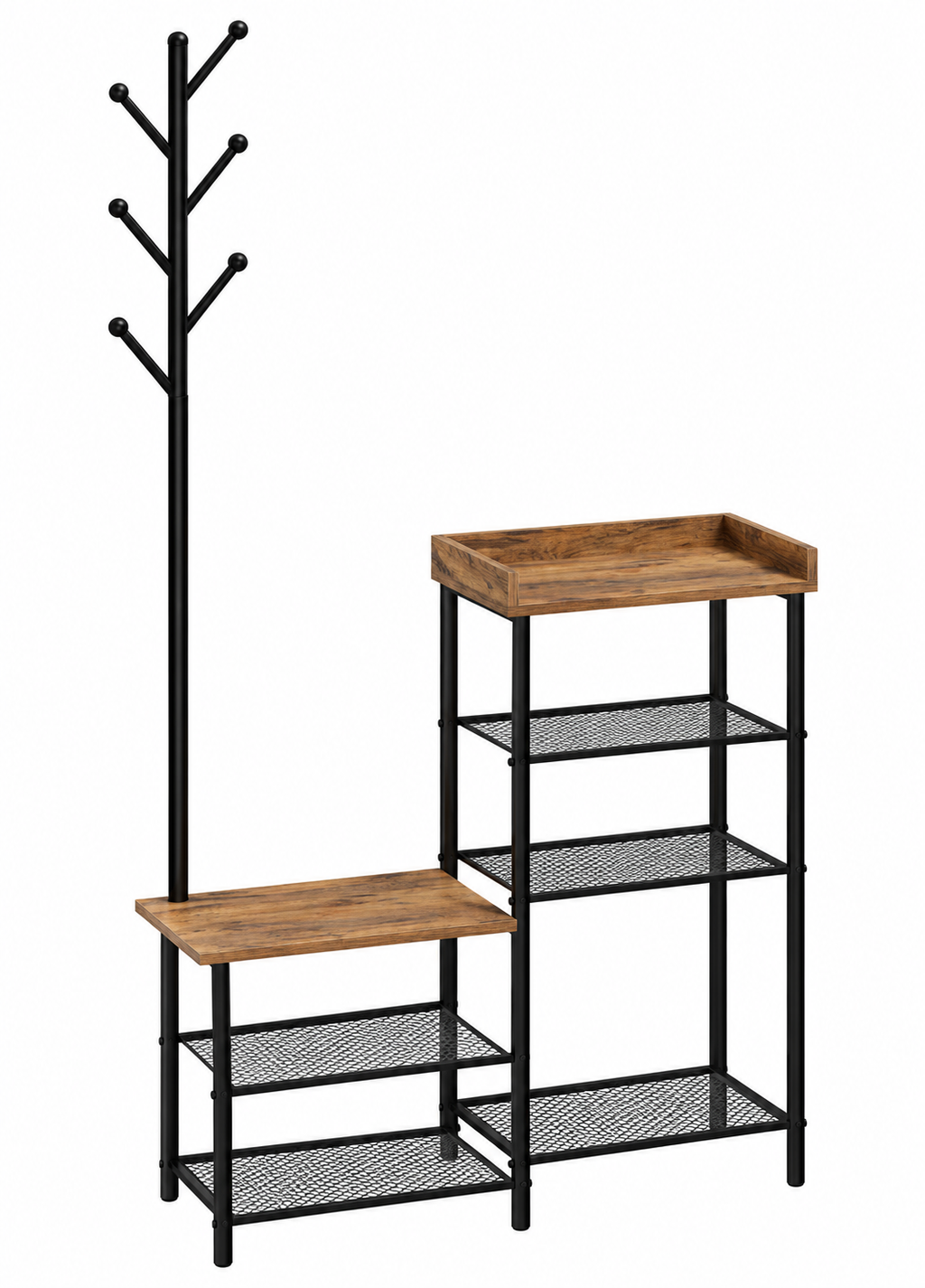 Porte-manteau avec étagères – Design industriel
