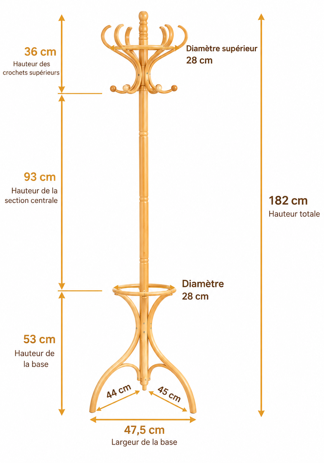 Porte-manteau perroquet en bois clair au design naturel