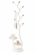 Porte-manteau arbre en métal noir avec rangement intégré