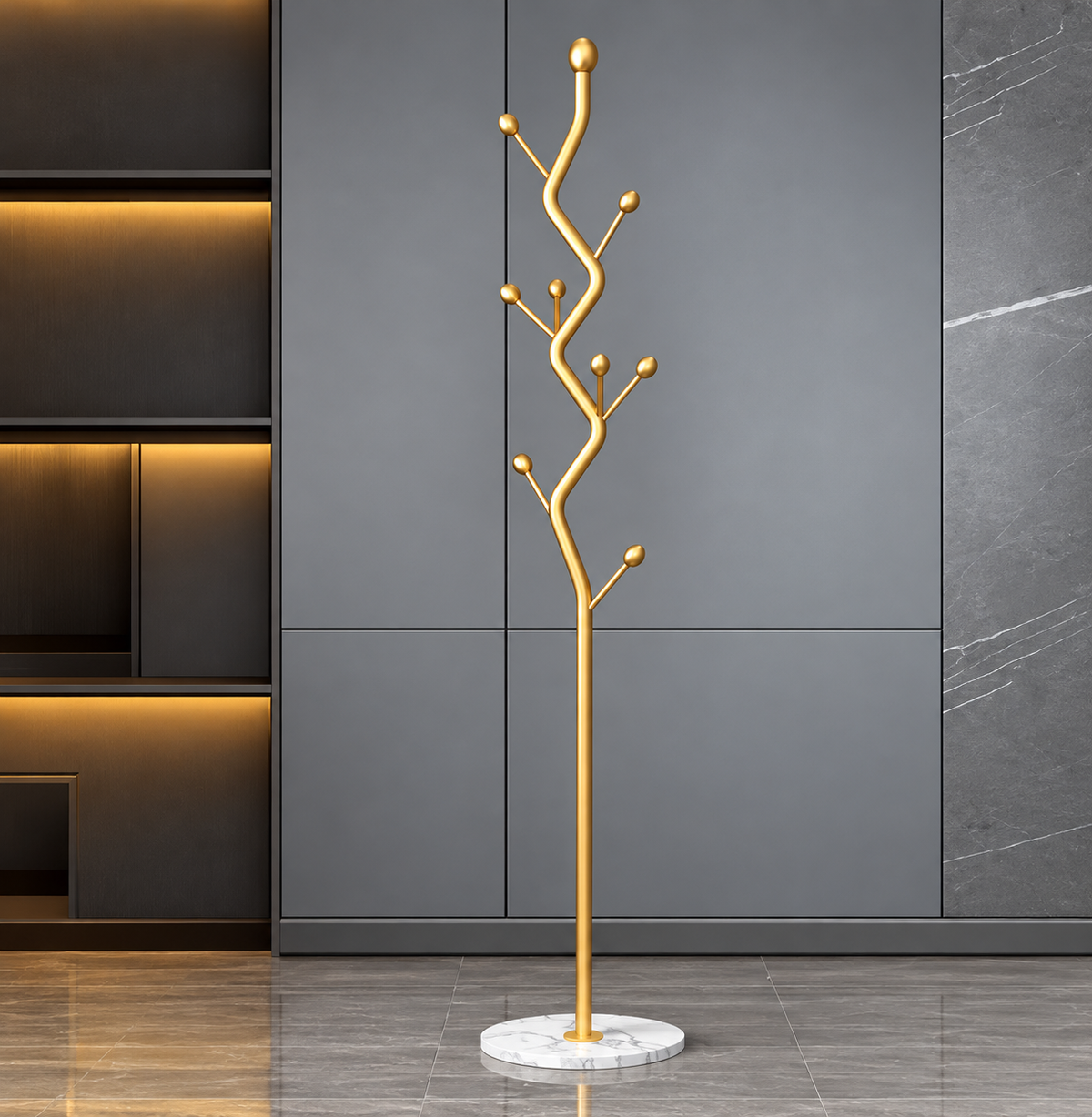 Porte-manteau arbre en métal au design minimaliste
